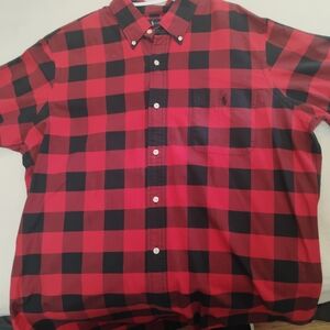 Polo by Ralph Lauren Red and Black Checkered Men's Shirt
